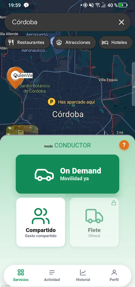 Modo conductor de QuienVA